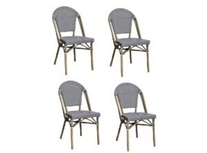 Set de sillas Paris aluminio y textileno x4