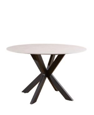 Mesa simil marmol redonda claro