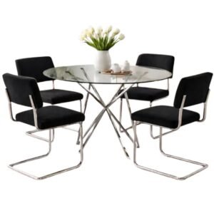 Set de 4 sillas cesca + mesa cromada