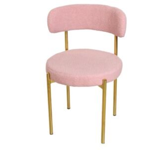 Set x4 Silla Love Dorada Boucle Rosa Viejo