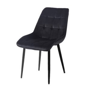 Set x4 Silla Nona Tapizada Pana All Black