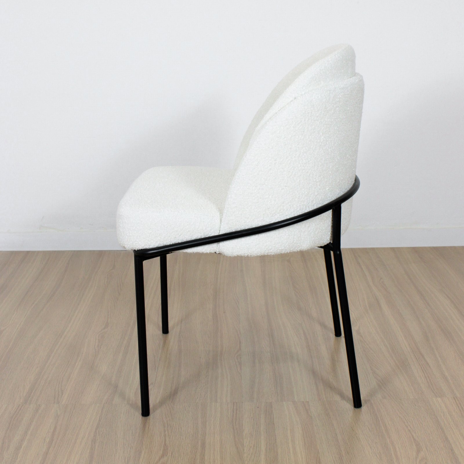 Set x2 Sillon Burgues Tela Boucle Off White - Imagen 4