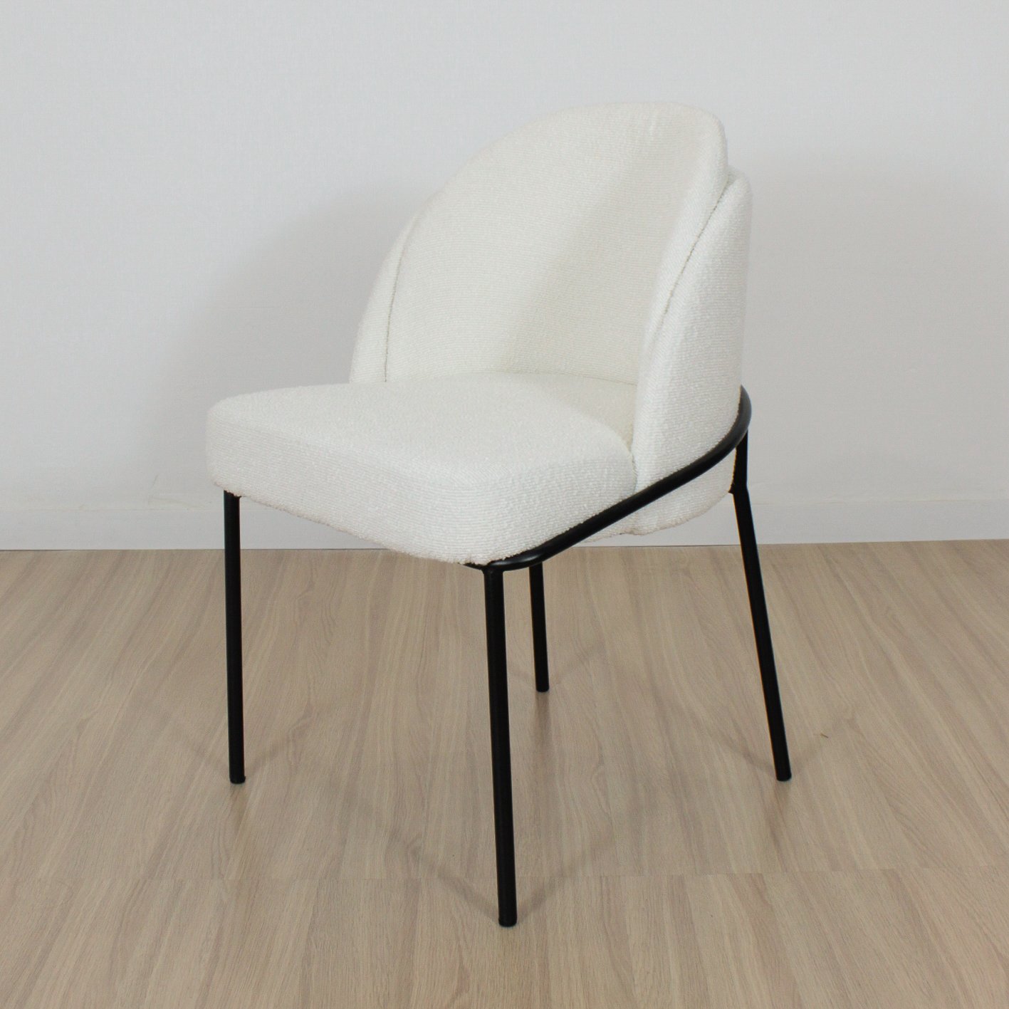 Set x2 Sillon Burgues Tela Boucle Off White - Imagen 3