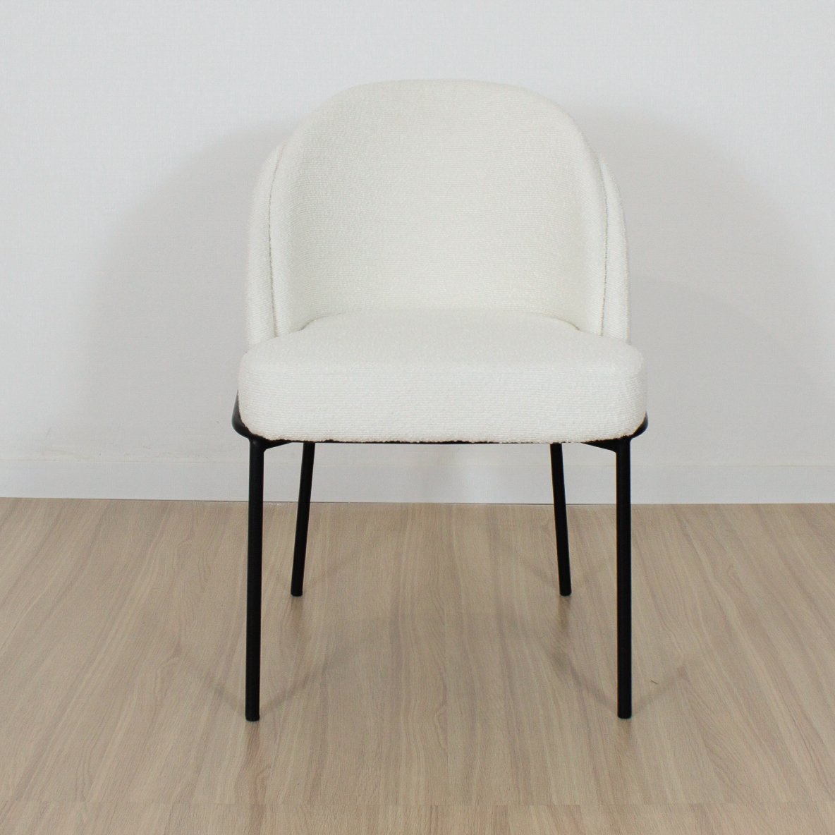 Set x2 Sillon Burgues Tela Boucle Off White - Imagen 2