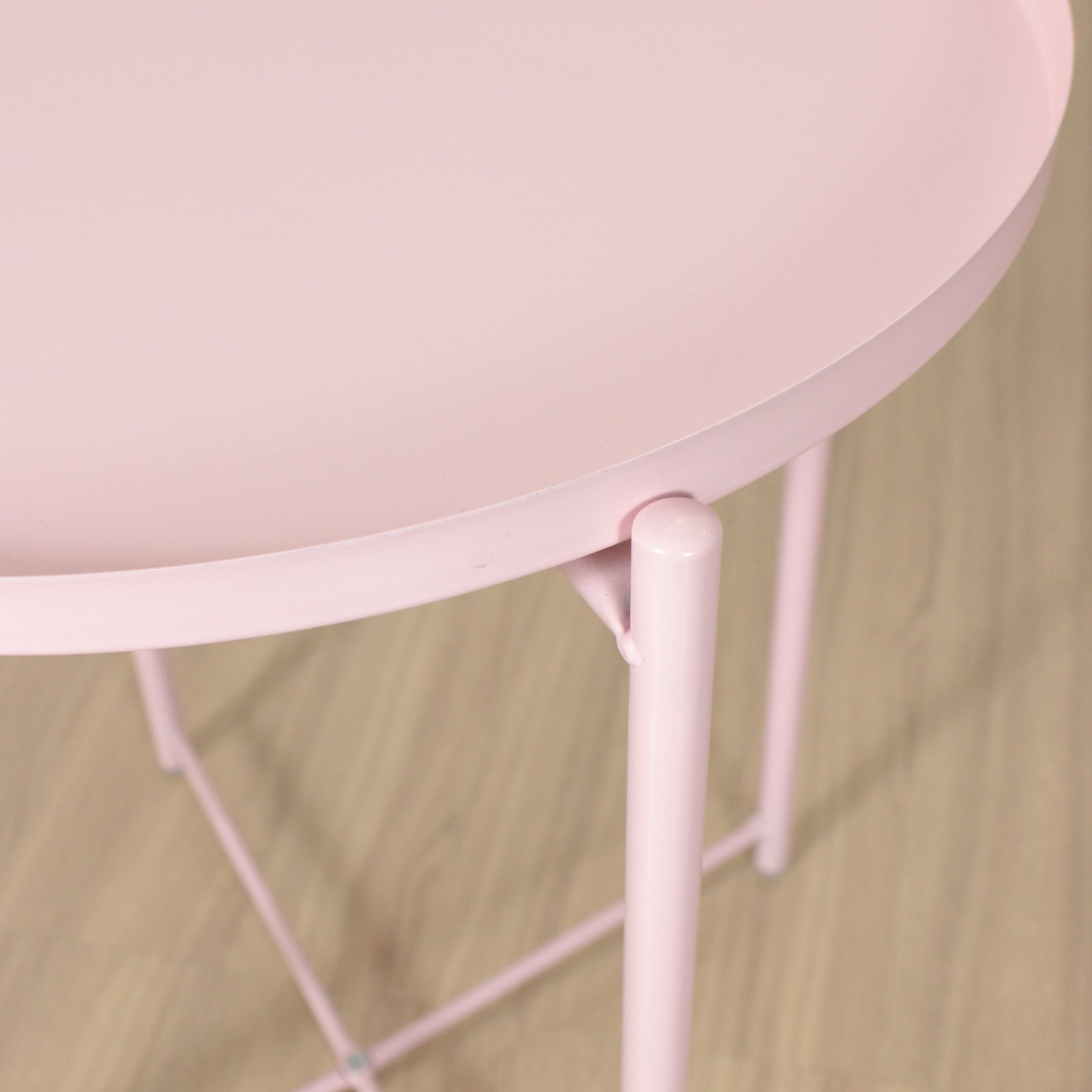 Mesa Iberia Ratona O Auxiliar Bandeja Metalica Rosa - Imagen 5