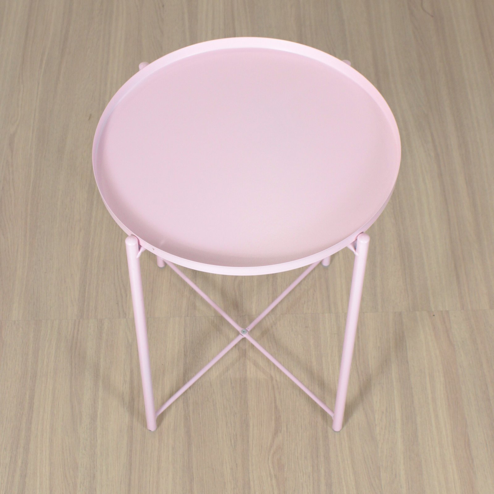 Mesa Iberia Ratona O Auxiliar Bandeja Metalica Rosa - Imagen 4