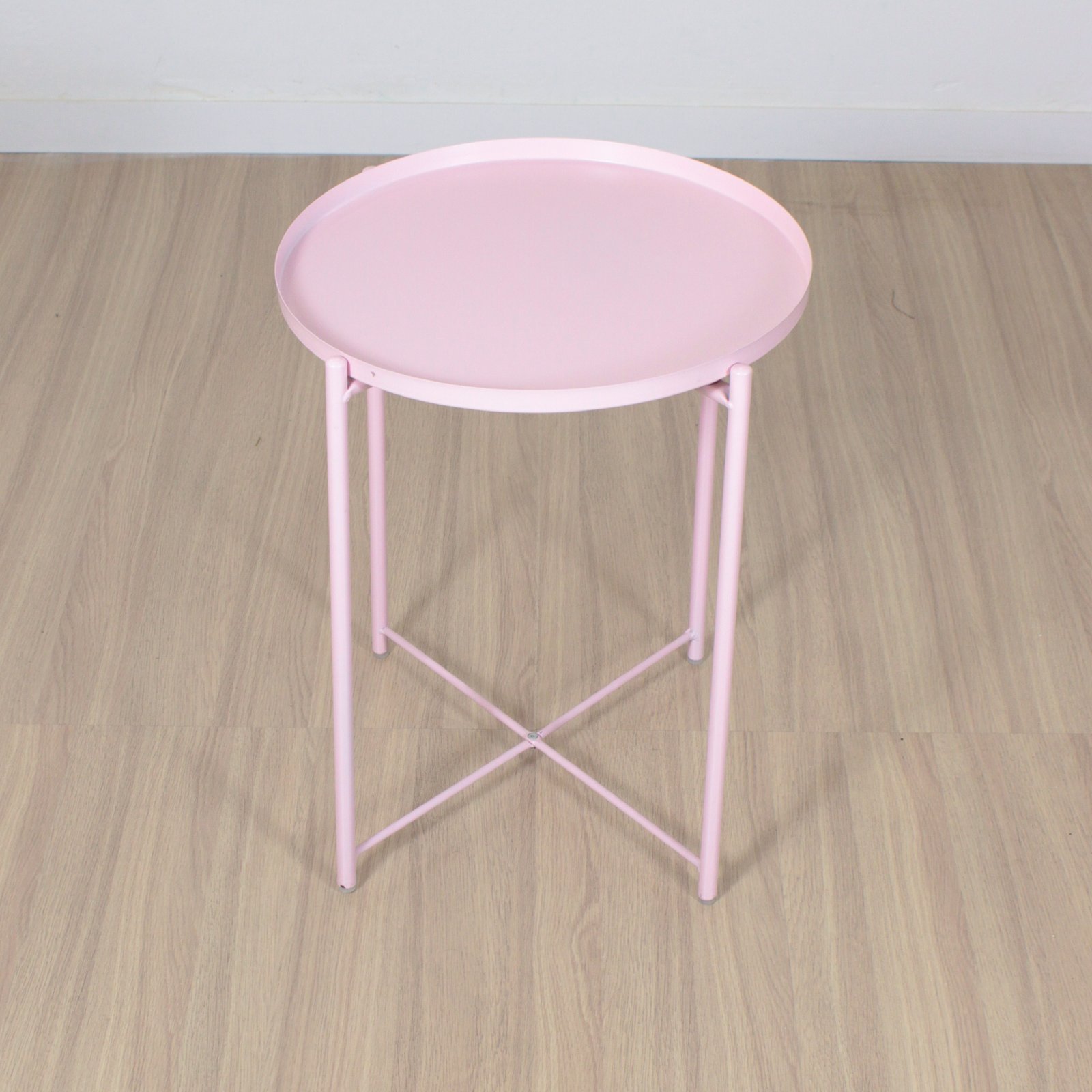 Mesa Iberia Ratona O Auxiliar Bandeja Metalica Rosa - Imagen 3