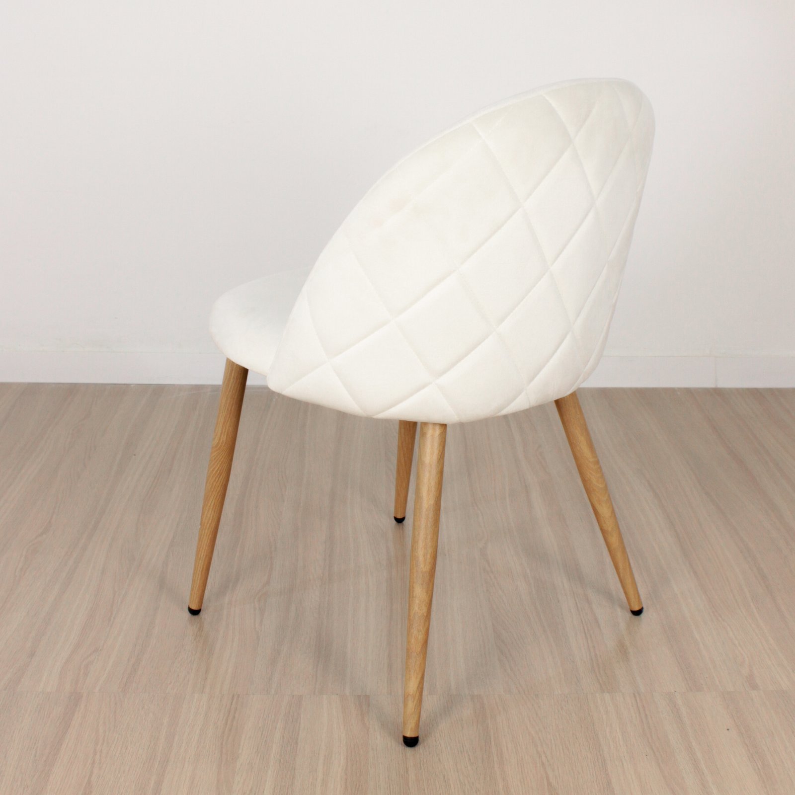 Set x4 Silla Marco Tapizada Pana Natural - Imagen 3