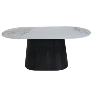 Mesa Grecia Ovalada Negra Neolith 180cm
