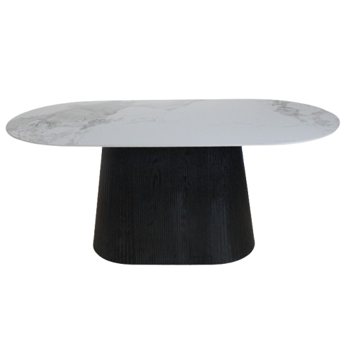 Mesa Grecia Ovalada Negra Neolith 180cm