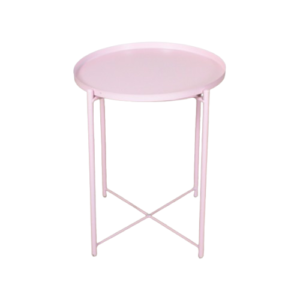 Mesa Iberia Ratona O Auxiliar Bandeja Metalica Rosa